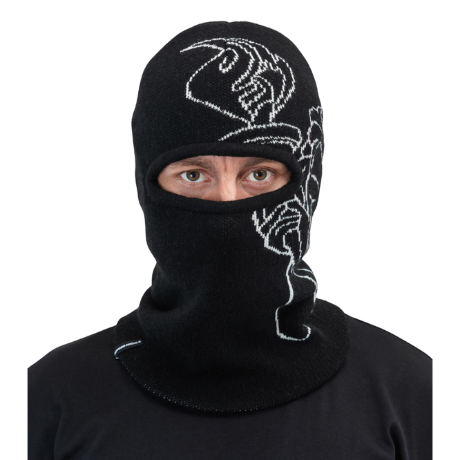 Jacquard Knit Balaclava Black