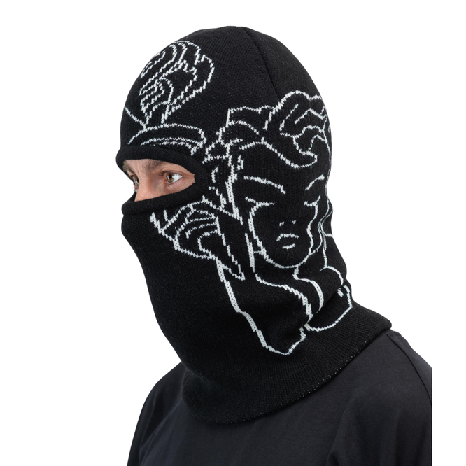 Jacquard Knit Balaclava Black
