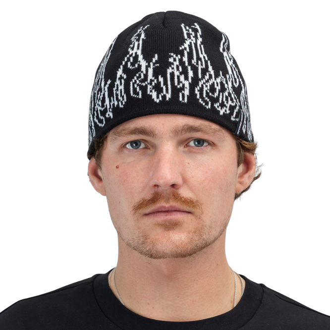 Warning Beanie Black