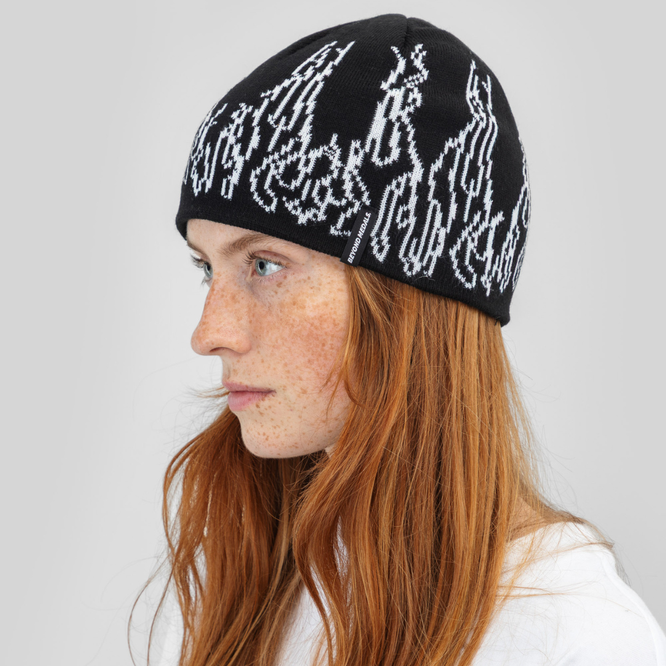 Warning Beanie Black