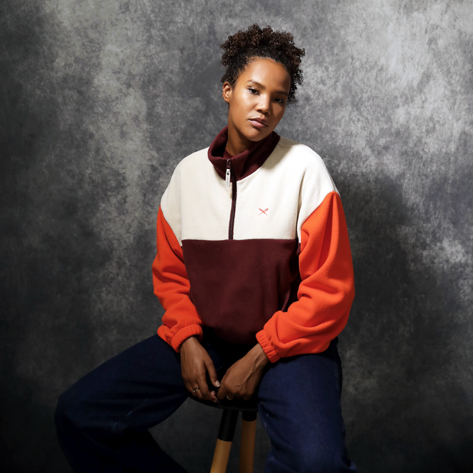 Womens Cally Fleece Troyer Wine