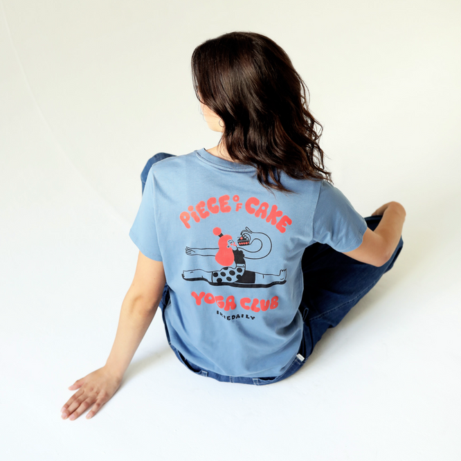 Womens Yoga Club T-Shirt Greyblue