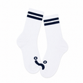 Happy Sad Rib Socks White/Green