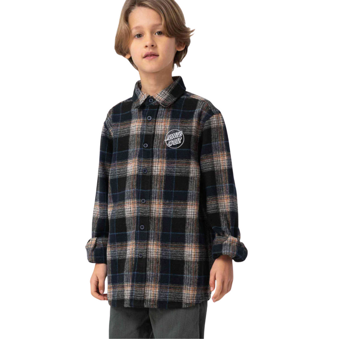 Kids Chopper Longsleeve Shirt Navy Check