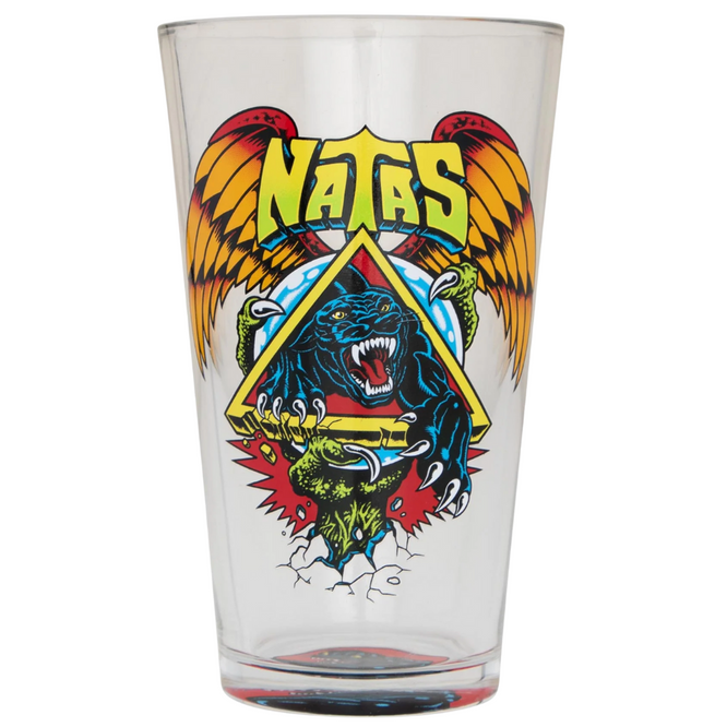 Natas SC Panther 16oz Santa Cruz Pint Glass Black/ Green