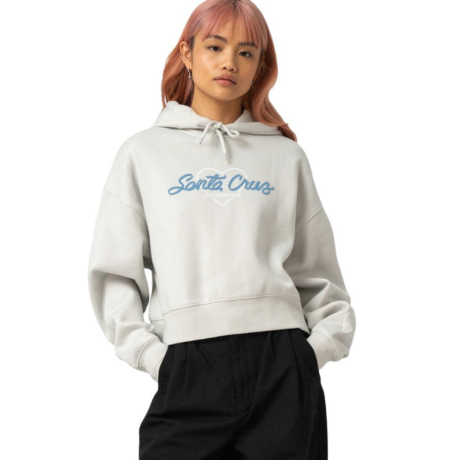 Womens Love Script Hoodie Mist