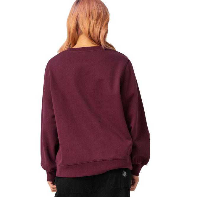 Womens Ribbon Script Crew Dark Cherry
