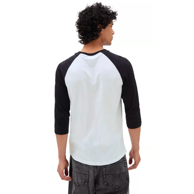 Klassisches Raglan-T-Shirt Weiß/Schwarz