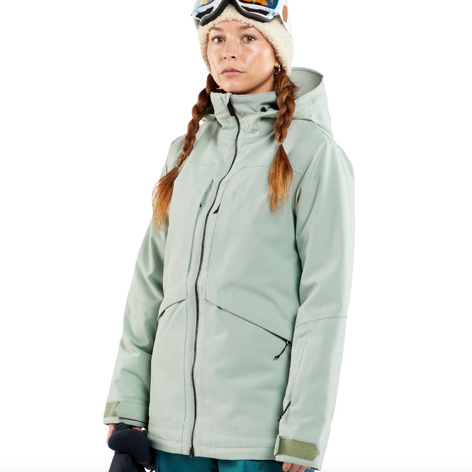 Womens Shelter 3D Stretch Snowboard Jacke Sage Frost