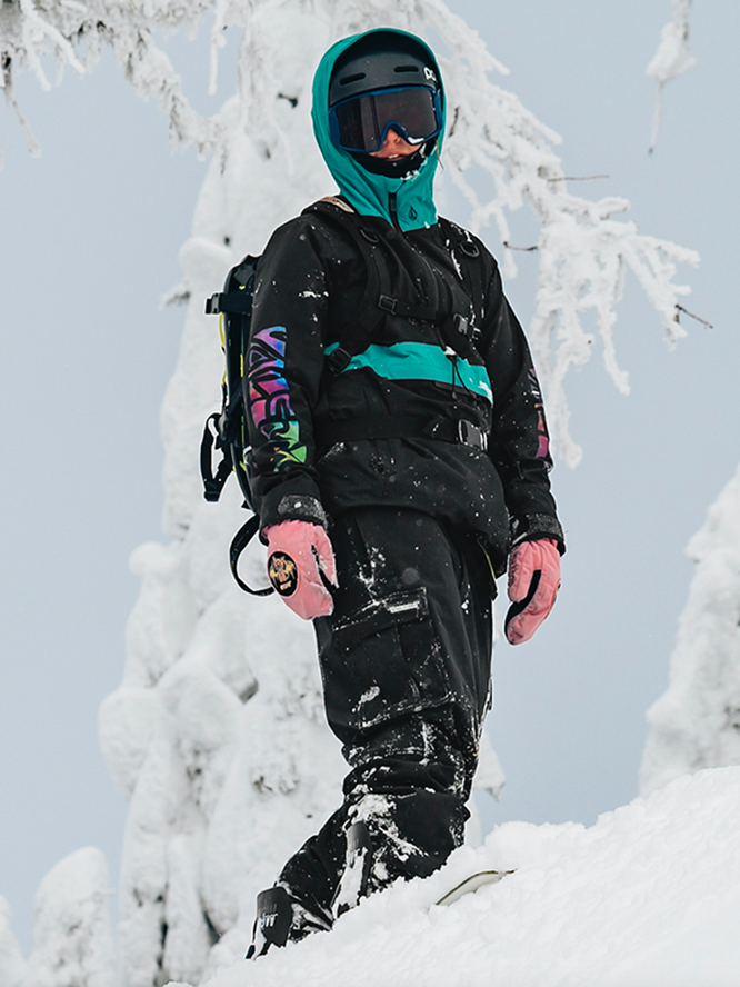 Womens Ashfield Snowboard Pullover Jacke Schwarz