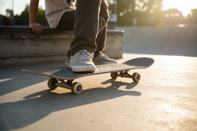 Weißes Griptape mit Stempeldruck