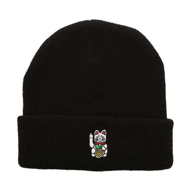 Bye Bye Cat Beanie Black
