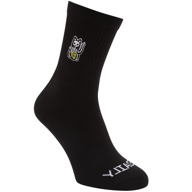 Hallow Cat Socks Black