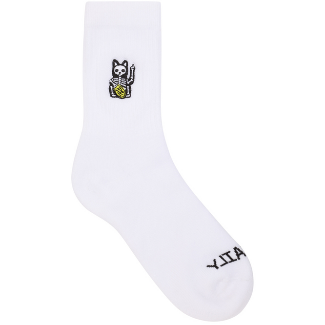 Hallow Cat Socks White