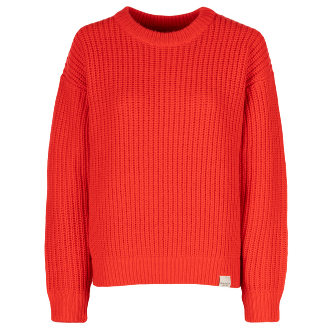 Womens Hairiette Knit Crewneck Red Alert