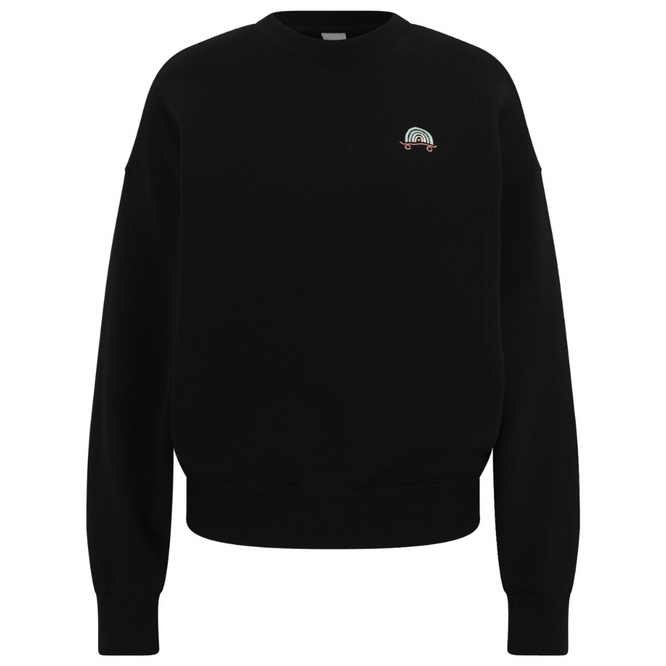 Womens Skate Heart Crewneck Black
