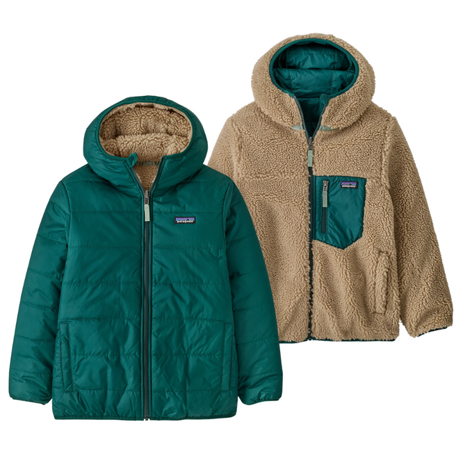 Kids Reversible Ready Freddy Hoodie Cascade Green