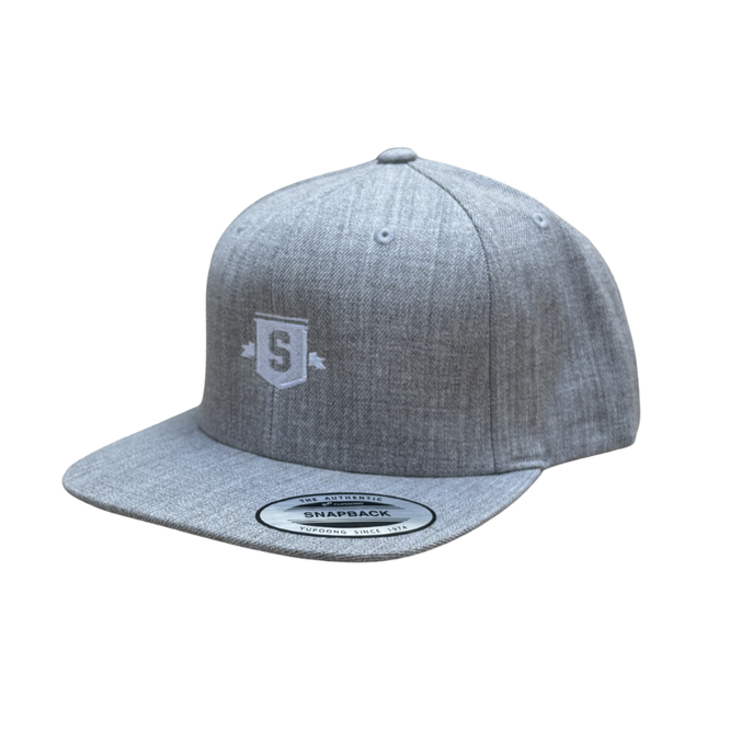 Classic Shield Snapback Cap Heather Grey