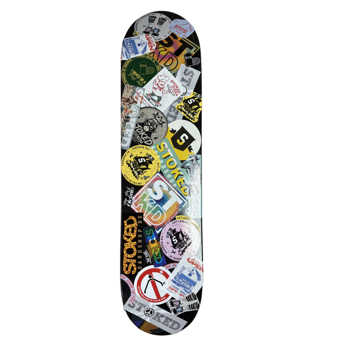 Stoked Blanco Sticker Skateboard Deck
