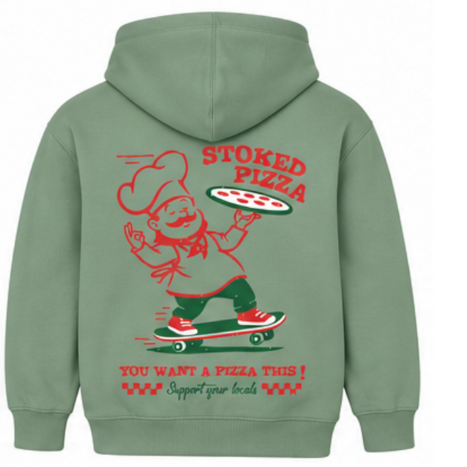 Kids Want a Pizza This Hoodie Dusty Green
