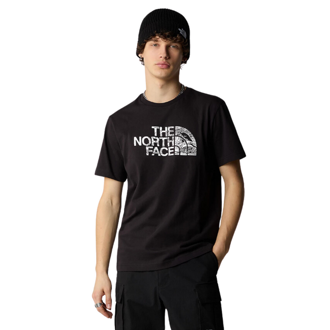 Holzschnitt-Kuppel-T-Shirt TNF Schwarz
