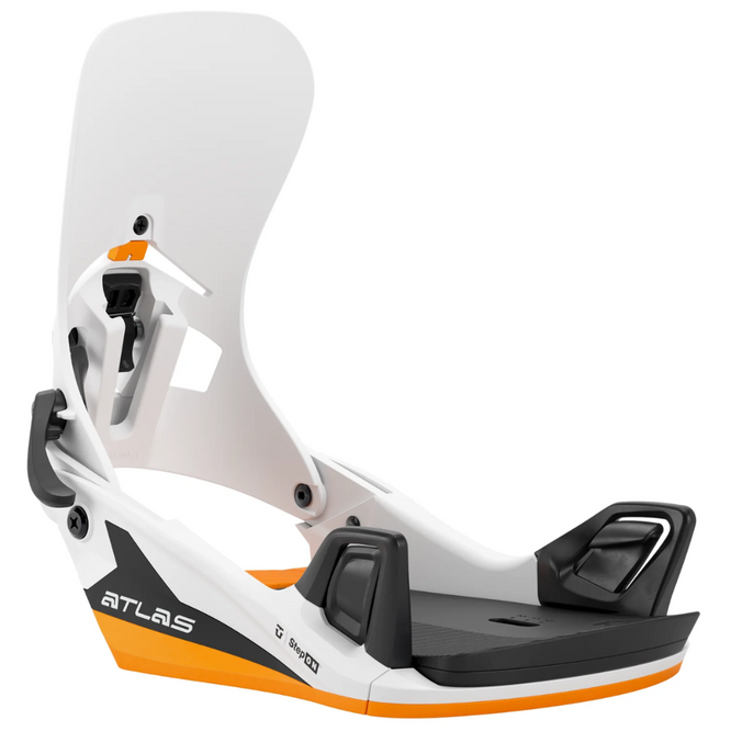 Atlas Step-On Weiß/Orange 2025 Snowboard-Bindungen