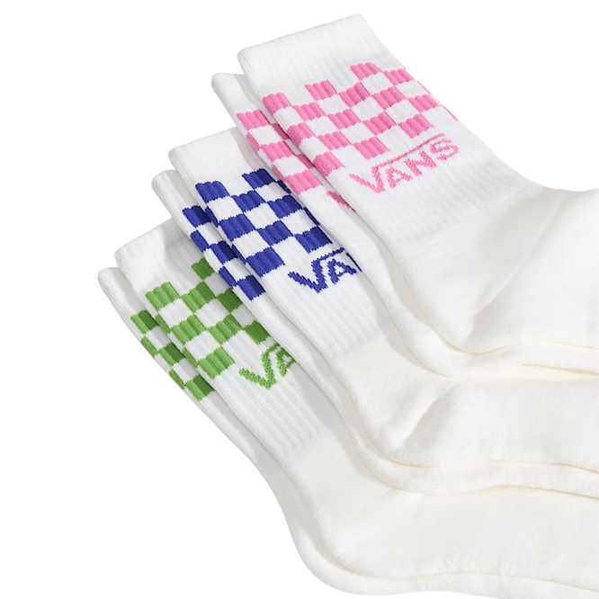 Classic Check Crew Checkerboard 3Pack Socks Pink Fizz