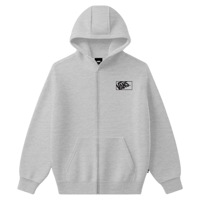Kids Blocked Box Full Zip Hoodie Light Grey Heather