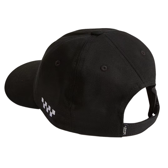 Kids Check Side Curved Cap Black