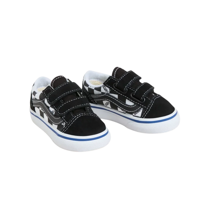 Kids Old Skool V Logo Check Black/White