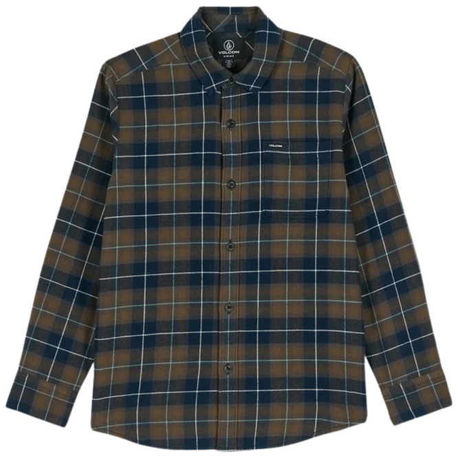 Kids Caden Plaid 2025 Longsleeve Shirt Navy