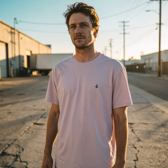 Solid Stone Emb T-Shirt Bark Brown