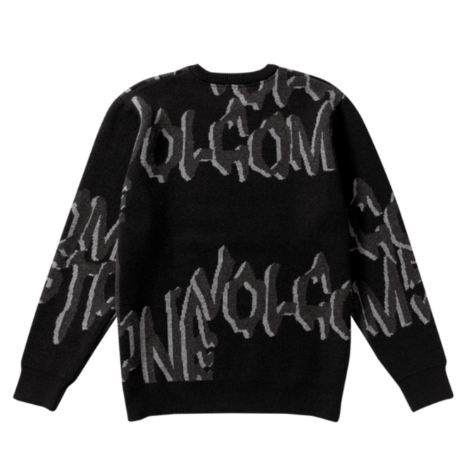 Stone Jacquard Rundhalsausschnitt Schwarz