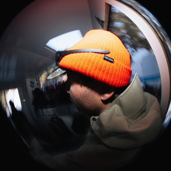 Sweep Lined Beanie Orange Shock