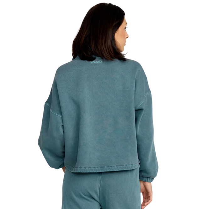Womens Stone Soft Quarter Zip Sweatshirt Emerald Green