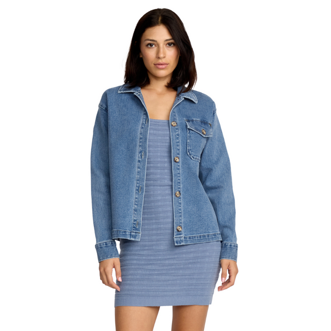 Womens Stoned Boyfriend Jacket Deep River