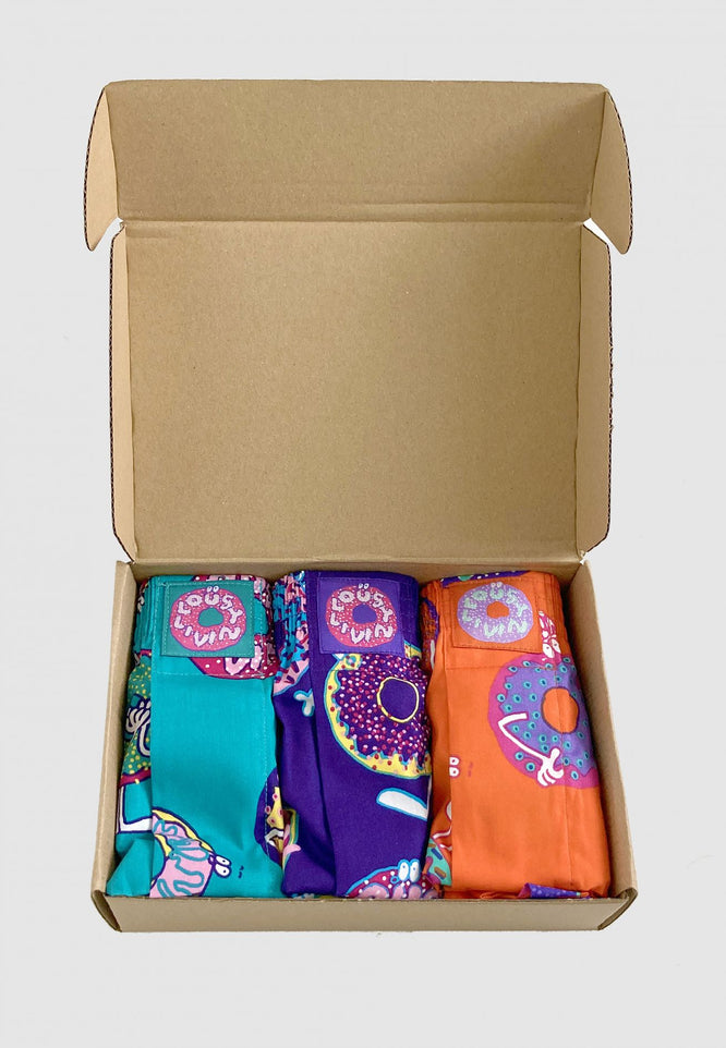 Donuts 3pack Boxershorts Navy/ Blue/ Orange