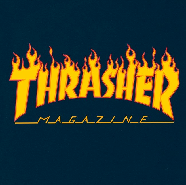 Flammen-Logo-Hoodie in Marineblau