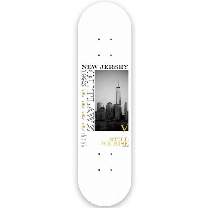 Outlawz NJ White 8.375" Skateboard Deck