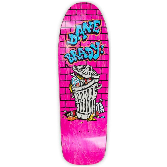 Dane Brady Trash Can Pink Dane 1 Special Shape 9.75" Skateboard Deck
